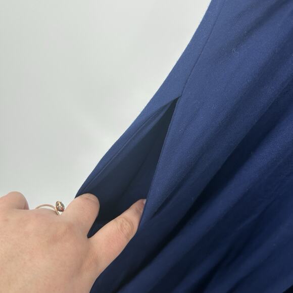 Reformation Edita Navy Blue Jersey Knit Dress With Pockets Size Medium M - Picture 6 of 7